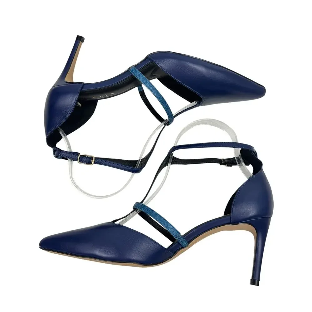 Anthropologie blue leather